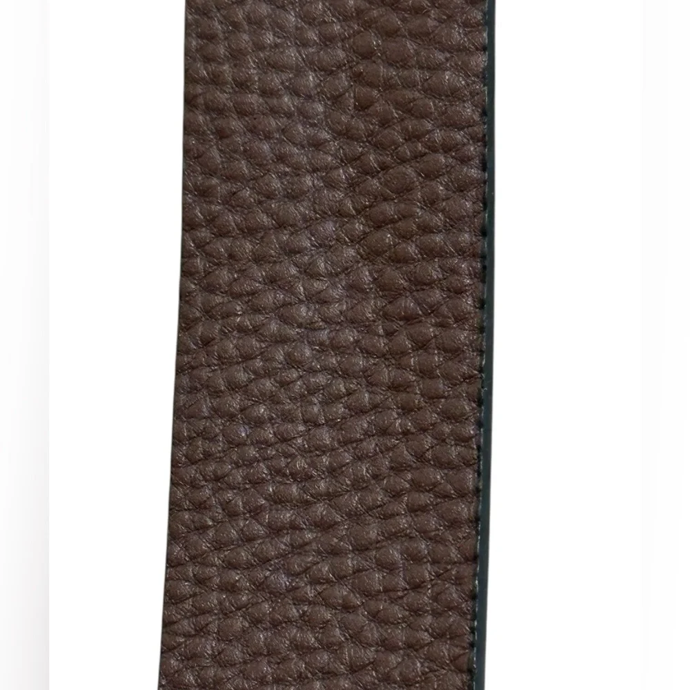 Michael Kors Dark Brown women’s Belt with Gold and Silver Logo Buckle